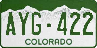 CO license plate AYG422