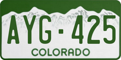 CO license plate AYG425