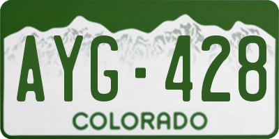 CO license plate AYG428