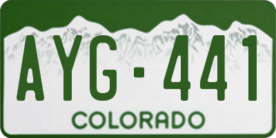 CO license plate AYG441