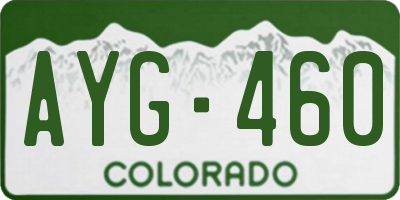 CO license plate AYG460