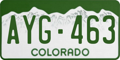CO license plate AYG463
