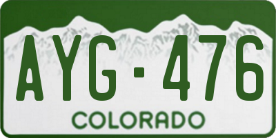 CO license plate AYG476