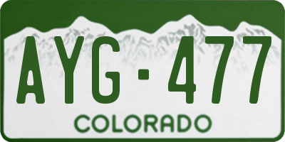 CO license plate AYG477