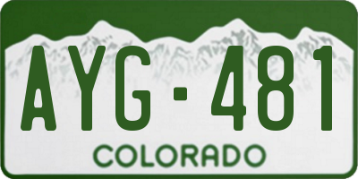 CO license plate AYG481