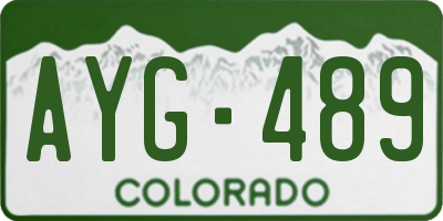 CO license plate AYG489