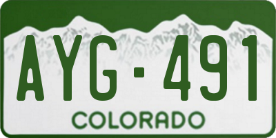 CO license plate AYG491