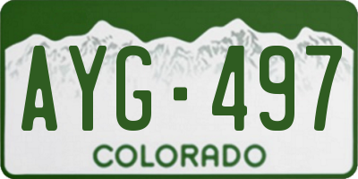 CO license plate AYG497