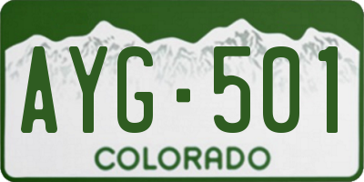 CO license plate AYG501