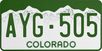 CO license plate AYG505