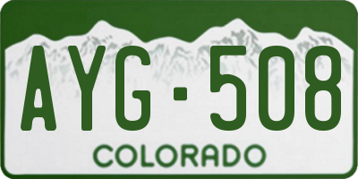 CO license plate AYG508