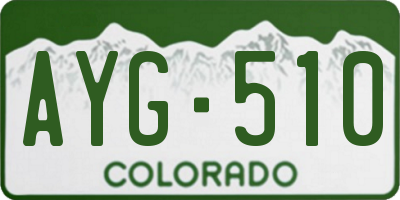 CO license plate AYG510