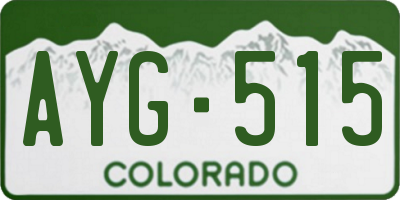 CO license plate AYG515