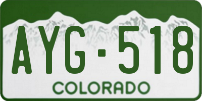 CO license plate AYG518