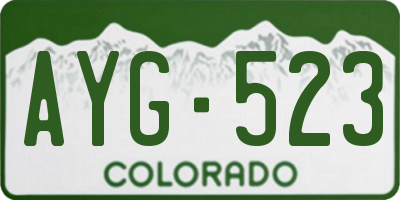 CO license plate AYG523