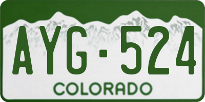 CO license plate AYG524