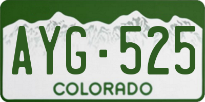 CO license plate AYG525