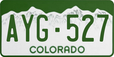 CO license plate AYG527