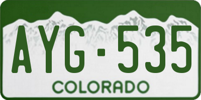 CO license plate AYG535