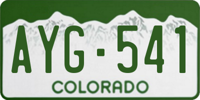 CO license plate AYG541