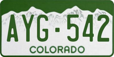 CO license plate AYG542