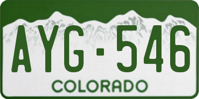 CO license plate AYG546