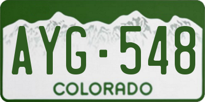 CO license plate AYG548