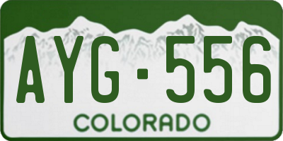 CO license plate AYG556