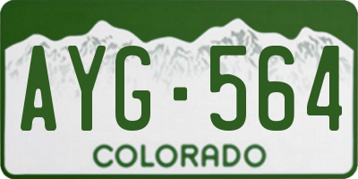 CO license plate AYG564