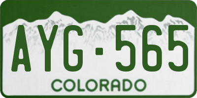 CO license plate AYG565