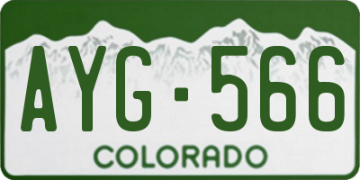 CO license plate AYG566