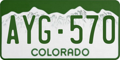 CO license plate AYG570