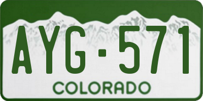 CO license plate AYG571