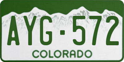 CO license plate AYG572