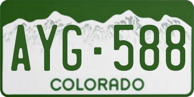 CO license plate AYG588