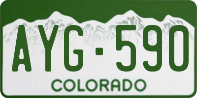 CO license plate AYG590