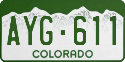 CO license plate AYG611