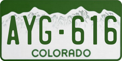 CO license plate AYG616