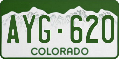 CO license plate AYG620