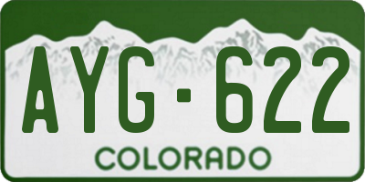 CO license plate AYG622