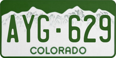 CO license plate AYG629