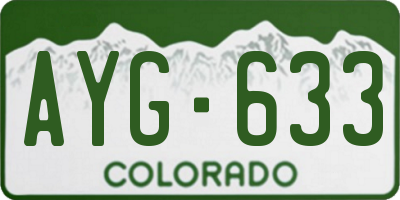 CO license plate AYG633