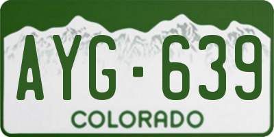 CO license plate AYG639
