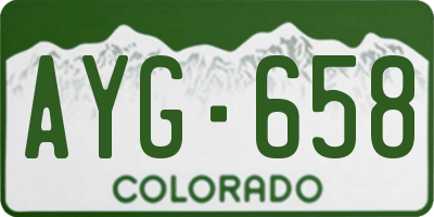 CO license plate AYG658