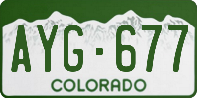 CO license plate AYG677