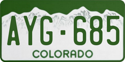 CO license plate AYG685