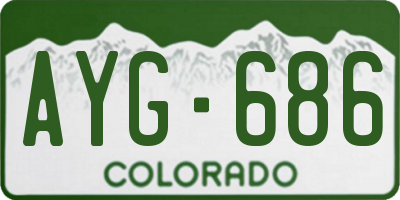 CO license plate AYG686