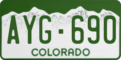 CO license plate AYG690