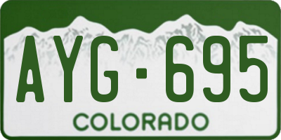 CO license plate AYG695