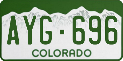 CO license plate AYG696